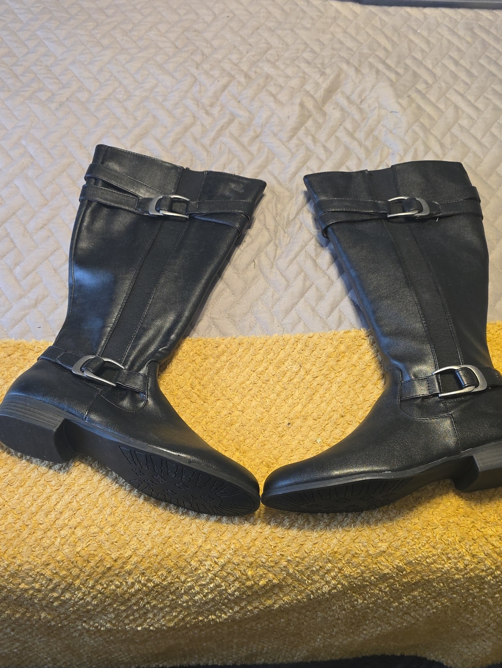 Life Stride Black Mid-Calf Buckle Riding Boots